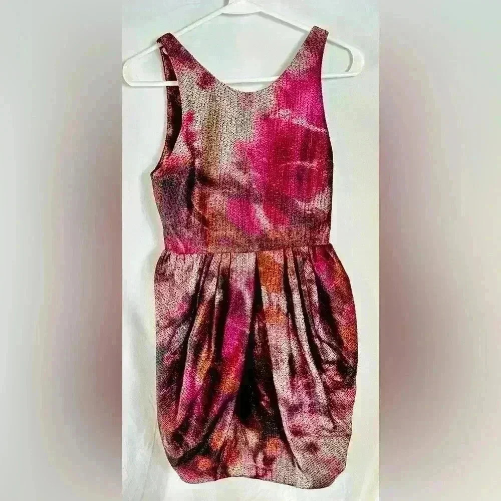 Alice + Olivia Marie Tulip Dress Purple Metallic